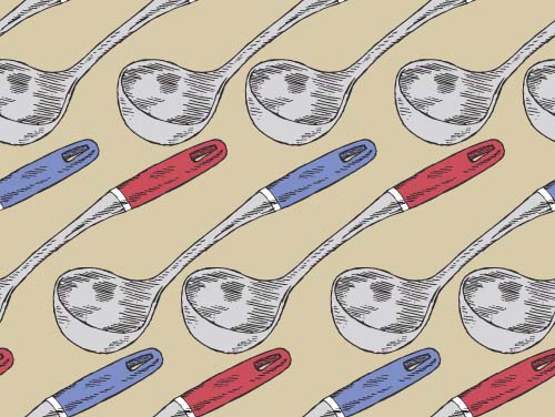 Hand drawn kitchen utensils seamless pattern vector 01