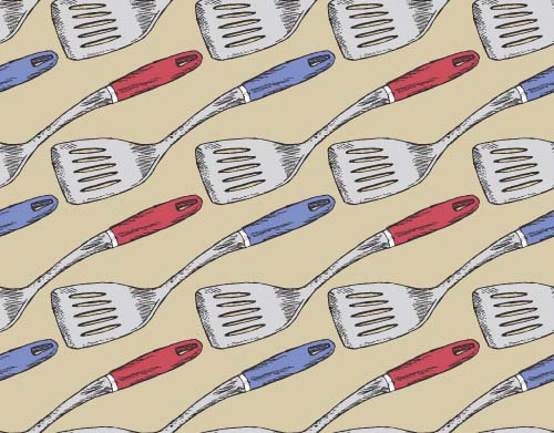 Hand drawn kitchen utensils seamless pattern vector 05
