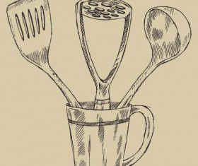 Kitchen Utensils Hand Draw Illustration Graphic by Dikas Studio · Creative  Fabrica