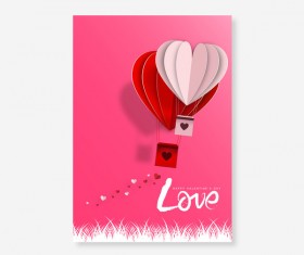Happy Valentines Day Greeting card with origami vector 01