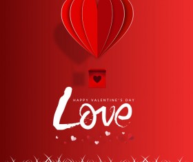 Happy Valentines Day Greeting card with origami vector 03