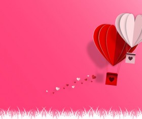 Happy Valentines Day Greeting card with origami vector 04