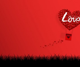 Happy Valentines Day Greeting card with origami vector 05