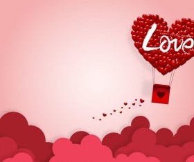 Happy Valentines Day Greeting card with origami vector 06