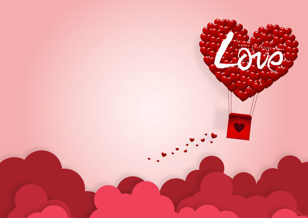 Happy Valentines Day Greeting card with origami vector 06