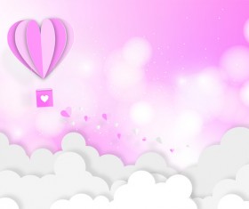 Happy Valentines Day Greeting card with origami vector 09