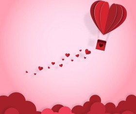 Happy Valentines Day Greeting card with origami vector 10