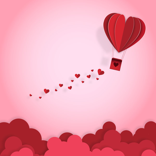 Happy Valentines Day Greeting card with origami vector 10