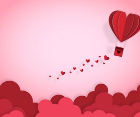 Happy Valentines Day Greeting card with origami vector 11