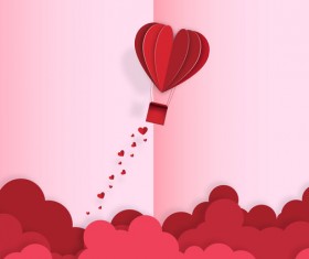 Happy Valentines Day Greeting card with origami vector 12