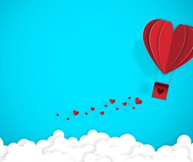 Happy Valentines Day Greeting card with origami vector 13