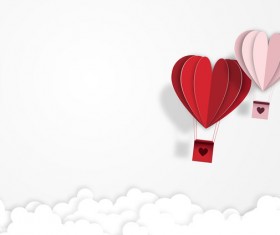 Happy Valentines Day Greeting card with origami vector 14