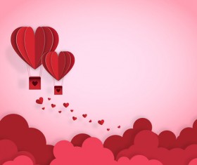 Happy Valentines Day Greeting card with origami vector 15