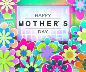 Happy mother day flower cards vectors set 03