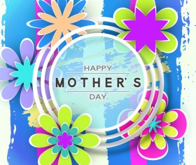 Happy mother day flower cards vectors set 05