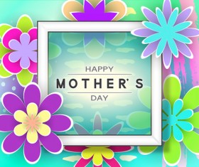 Happy mother day flower cards vectors set 06