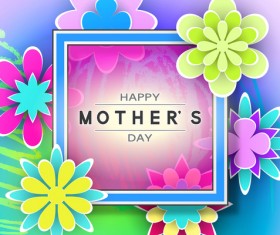Happy mother day flower cards vectors set 07