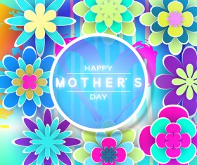 Happy mother day flower cards vectors set 08