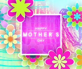 Happy mother day flower cards vectors set 10