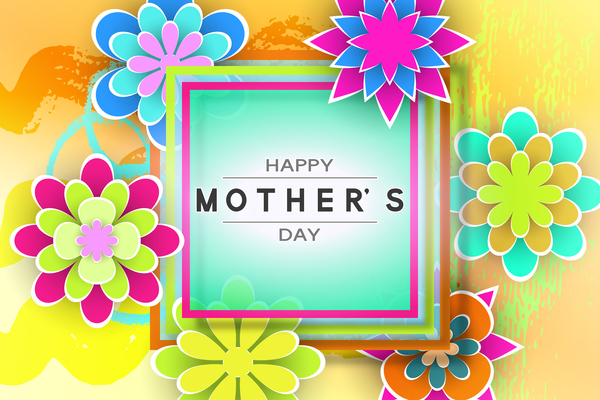 Happy mother day flower cards vectors set 11