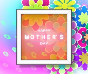 Happy mother day flower cards vectors set 12
