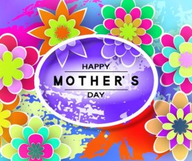 Happy mother day flower cards vectors set 13