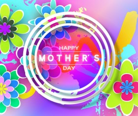 Happy mother day flower cards vectors set 14
