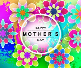 Happy mother day flower cards vectors set 15