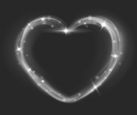 Heart shape light effects illustration vector 01