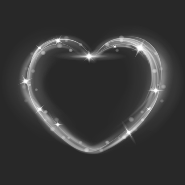 Heart shape light effects illustration vector 01