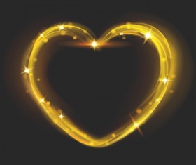 Heart shape light effects illustration vector 02
