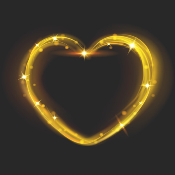 Heart shape light effects illustration vector 02