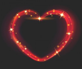 Heart shape light effects illustration vector 03