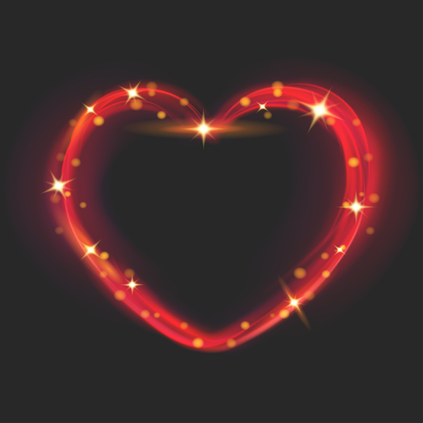 Heart shape light effects illustration vector 03