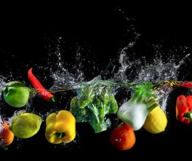 High Speed Lens Vegetable Splash Water HD picture 01