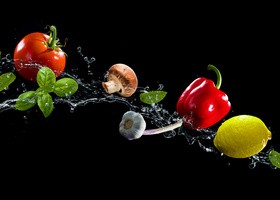 High Speed Lens Vegetable Splash Water HD picture 02