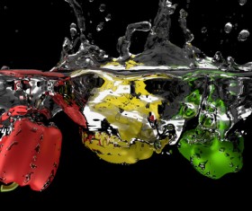 High Speed Lens Vegetable Splash Water HD picture 07