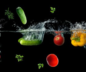 High Speed Lens Vegetable Splash Water HD picture 09
