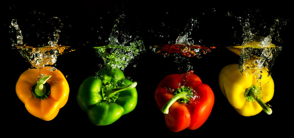 High Speed Lens Vegetable Splash Water HD picture 12
