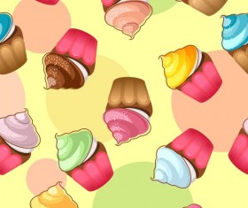 Ice cream seamless pattern vector material 02