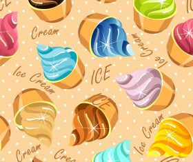 Ice cream seamless pattern vector material 05