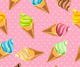 Ice cream seamless pattern vector material 06