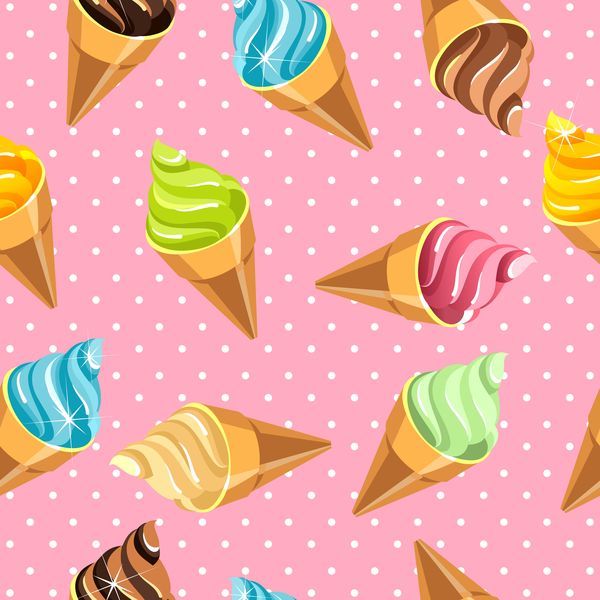 Ice cream seamless pattern vector material 06
