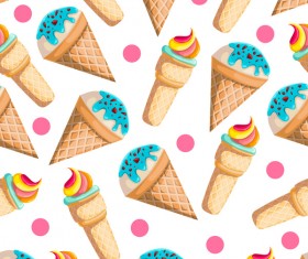 Ice cream seamless pattern vector material 07