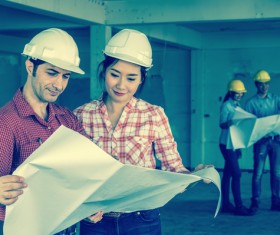 Interior drawings of the architect Stock Photo