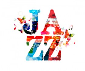 Jazz music with colorful butterflies vector