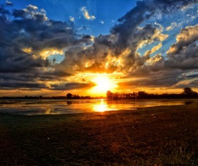 Landscape sunset Laguna Stock Photo