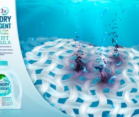 Laundry liquid ads poster template vector 01