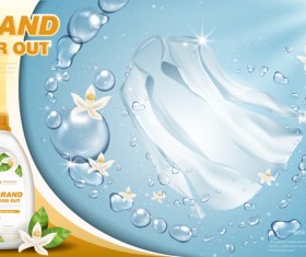 Laundry liquid ads poster template vector 02