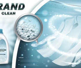 Laundry liquid ads poster template vector 03